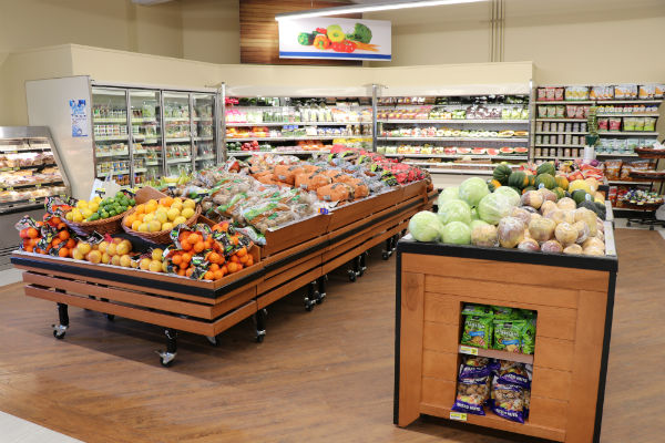 Fresh Produce display of fruit and vegetables